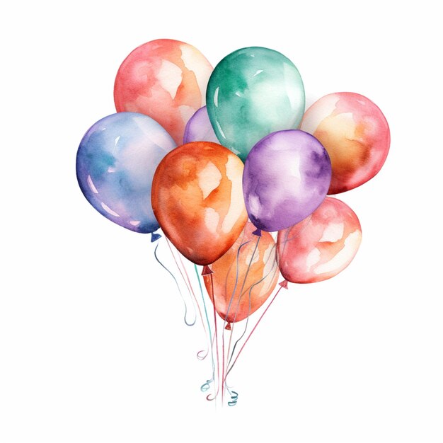 There are many balloons that are painted in different colors generative ai