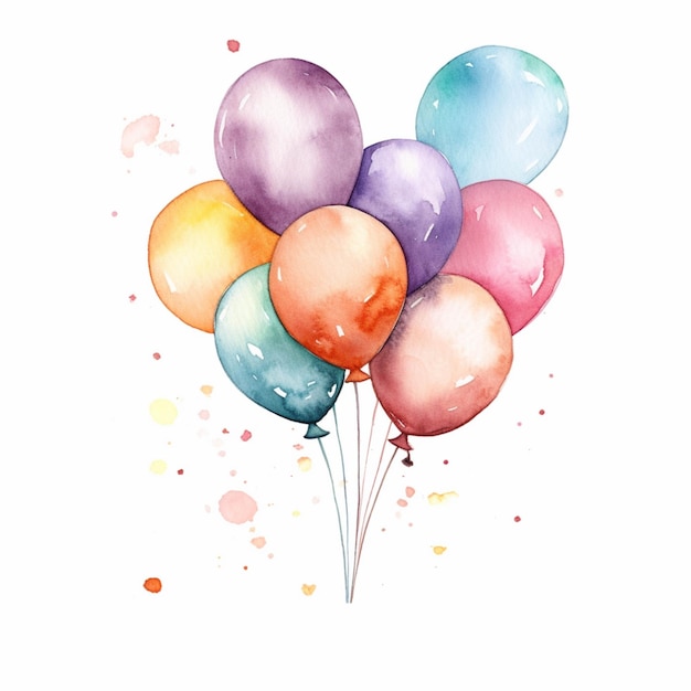 There are many balloons that are painted in different colors generative ai