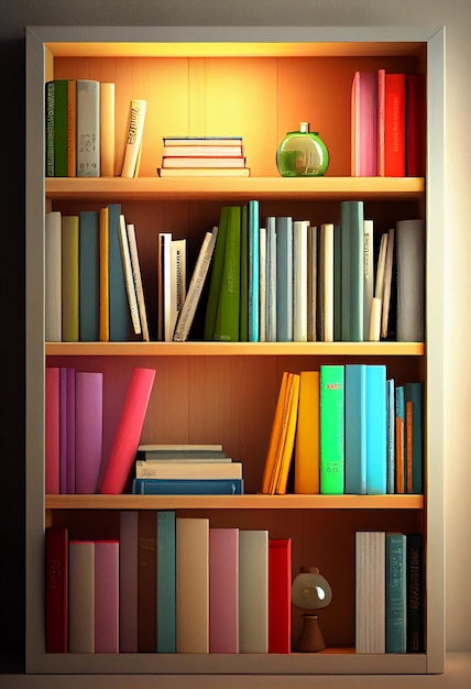 There are many books on the bookshelf in the children's room AI generated