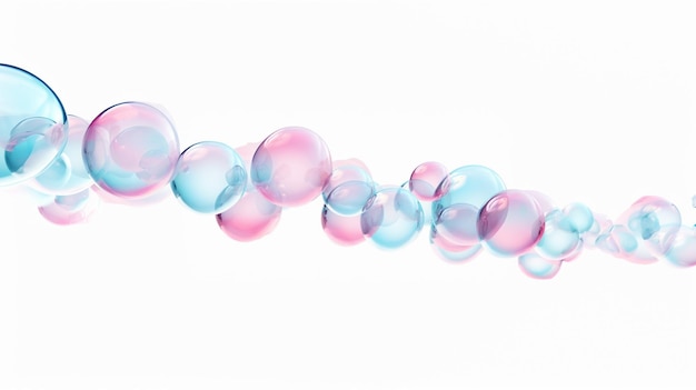 there are many bubbles floating in the air on a white background generative ai