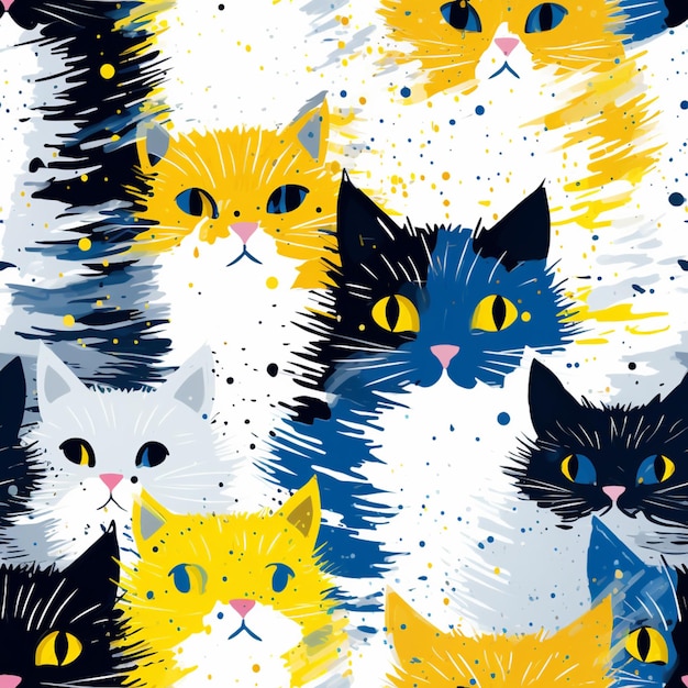 There are many cats that are all different colors and sizes generative ai