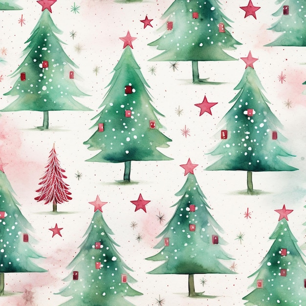 Есть много рождественских деревьев с звездами и звездами на них генеративный ай