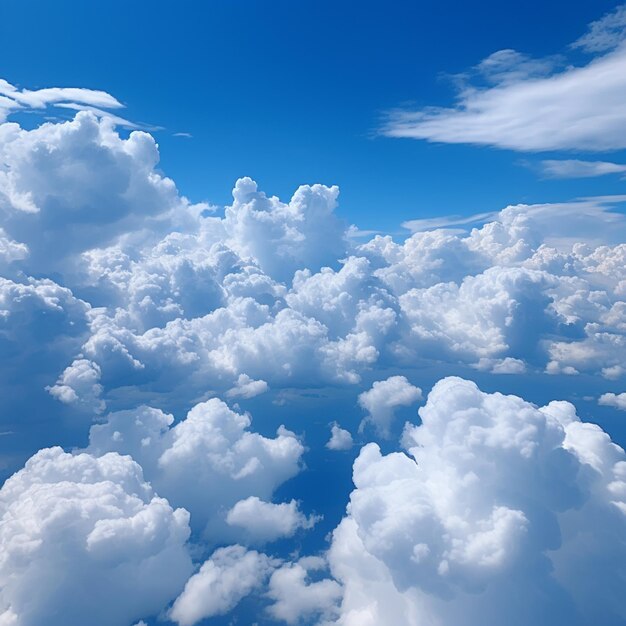 Foto ci sono molte nuvole che volano nel cielo generativo ai