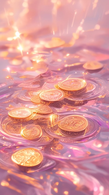 there are many coins that are on the water and are in the water generative ai