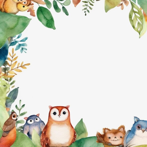 There are many different animals in the watercolor style generative ai