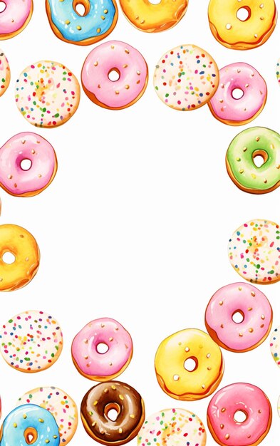 Photo there are many different colored donuts arranged in a circle generative ai