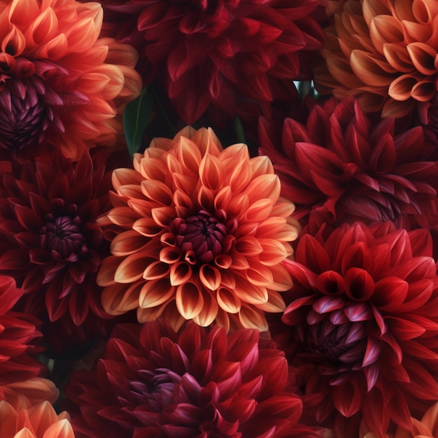 There are many different colored flowers that are in a bunch generative ai