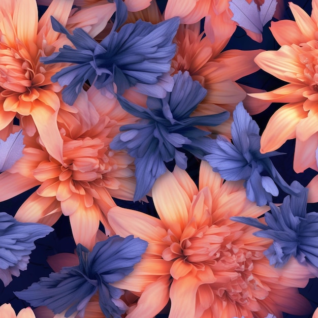 there are many different colored flowers that are on the ground generative ai