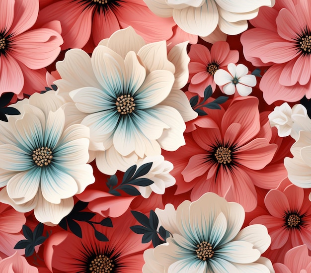 there are many different colored flowers that are on the ground generative ai