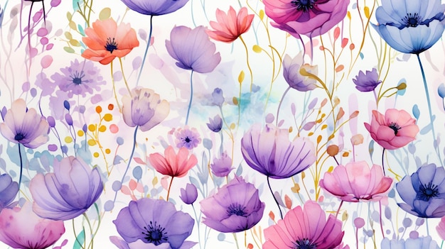 Photo there are many different colored flowers on a white background generative ai