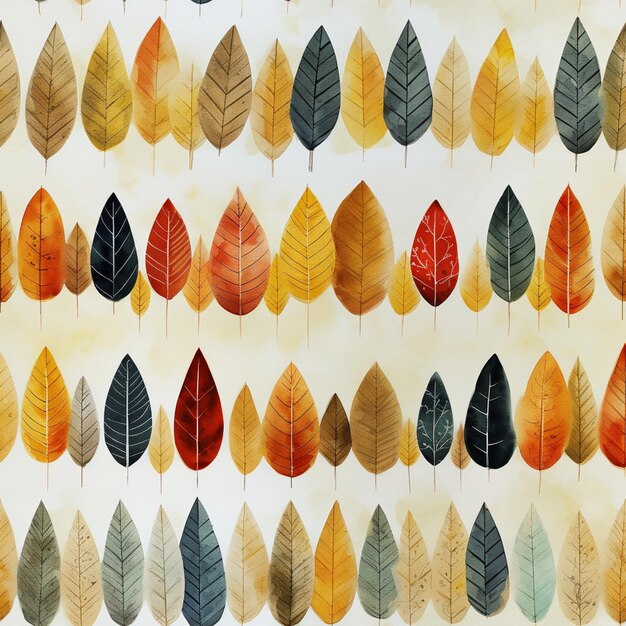 Photo there are many different colored leaves on a white background generative ai