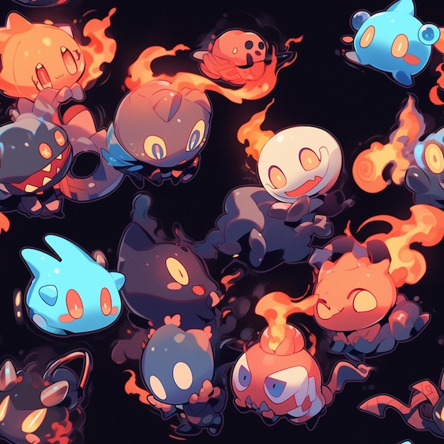 Premium AI Image  pokemon wallpapers with many different types of pokemons  generative ai