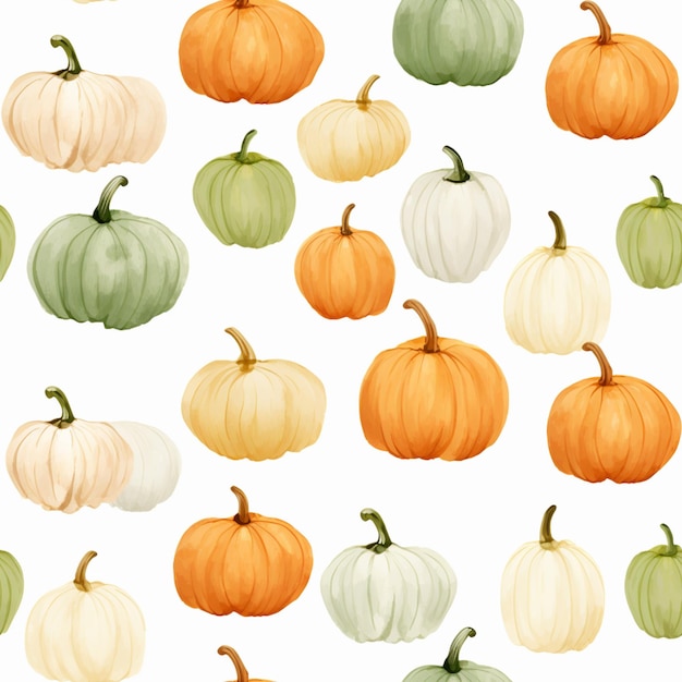 there are many different colored pumpkins on a white background generative ai