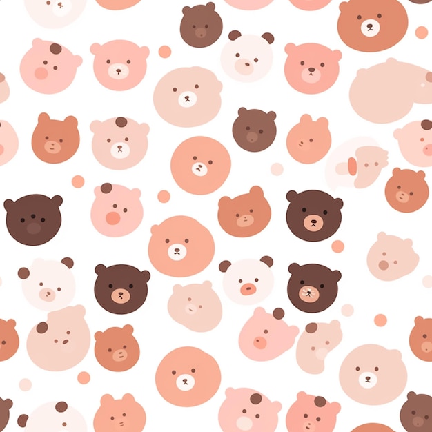 there are many different colored teddy bears on a white background generative ai
