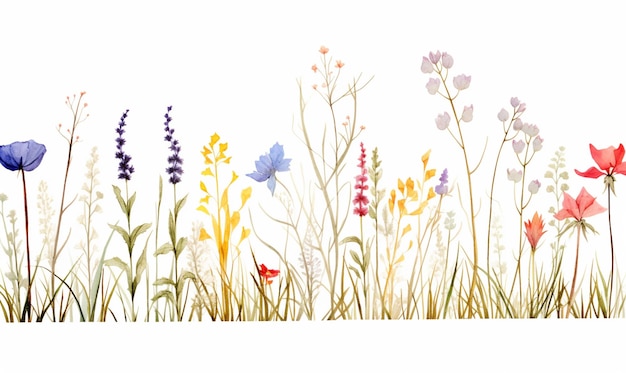 there are many different flowers that are in the grass generative ai