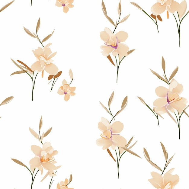 There are many different flowers that are on a white background generative ai