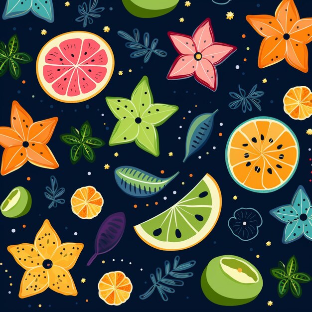 Photo there are many different fruits and vegetables on this dark background generative ai