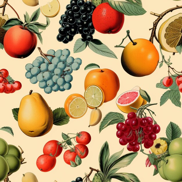 Photo there are many different fruits and vegetables on a white background generative ai