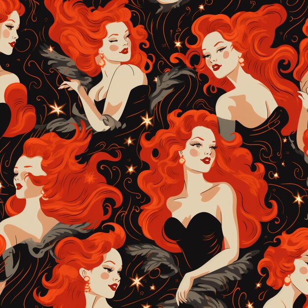 There are many different images of a woman with red hair generative ai