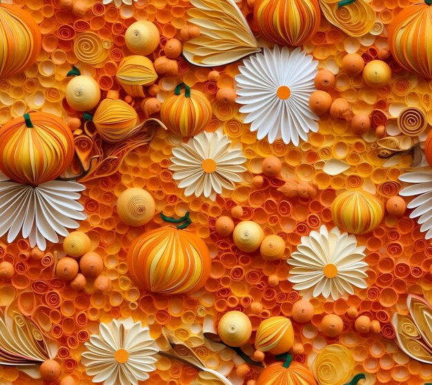 There are many different types of paper flowers and pumpkins generative ai