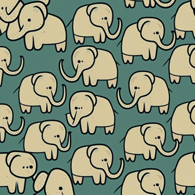 Photo there are many elephants that are standing together in a group generative ai