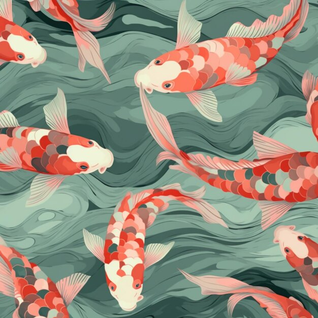 Photo there are many fish swimming in the water together generative ai