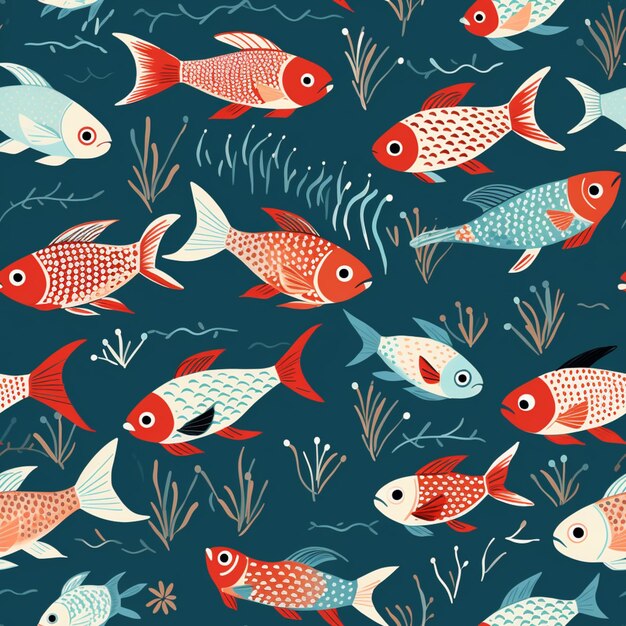 there are many fish that are swimming in the water generative ai