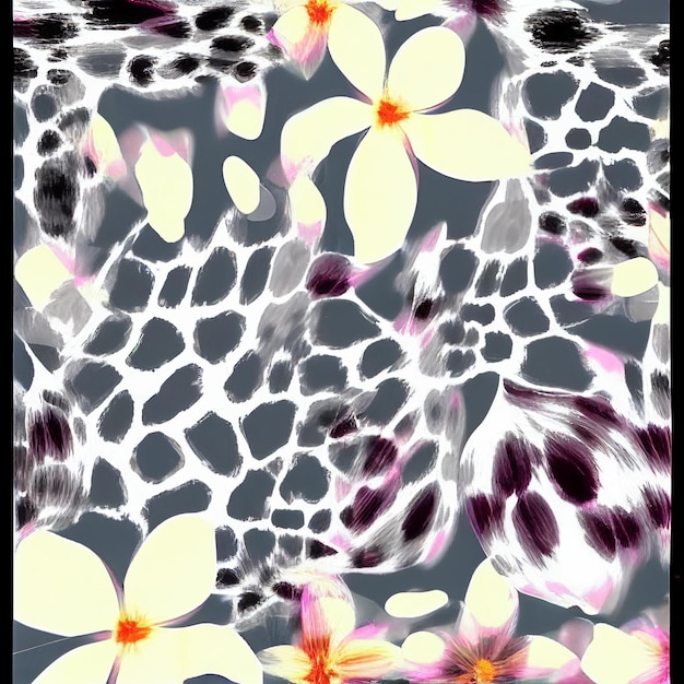 there are many flowers that are on a black and white background generative ai