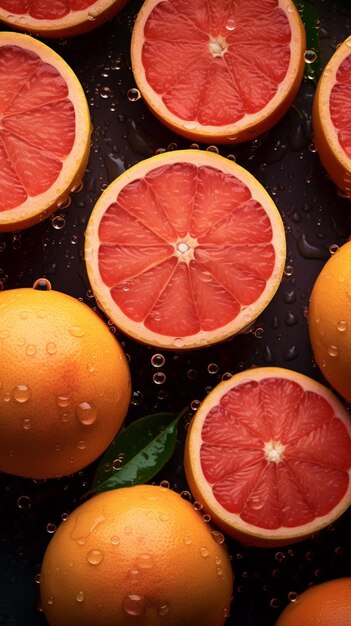 There are many grapefruits that are sitting on a table generative ai