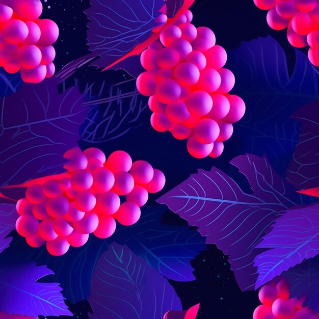 There are many grapes that are on the vine with leaves generative ai