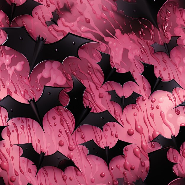 there are many hearts that are pink and black with a black background generative ai