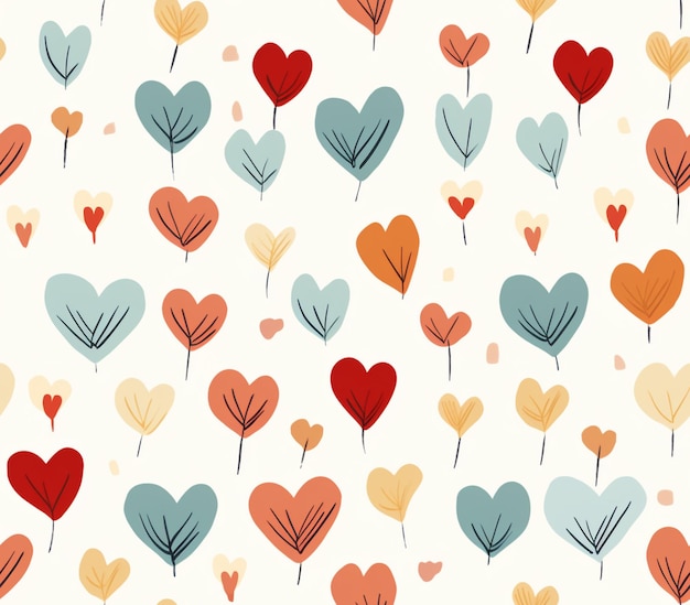 there are many hearts that are on a white background generative ai