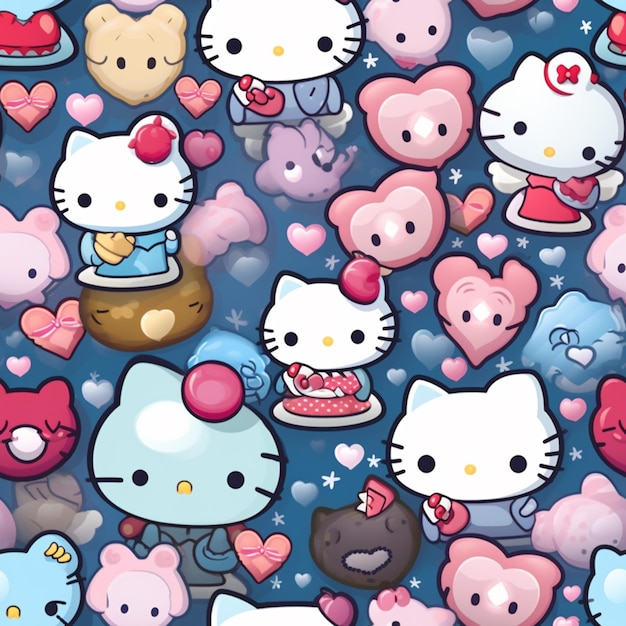 Premium AI Image  there are many hello kitty wallpapers that are all  together generative ai