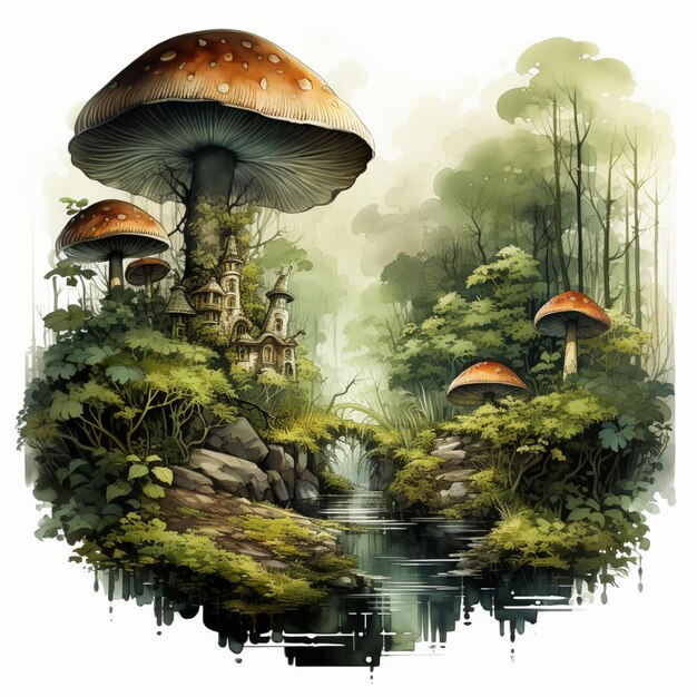 Есть много грибов, которые растут из скал генеративный ай