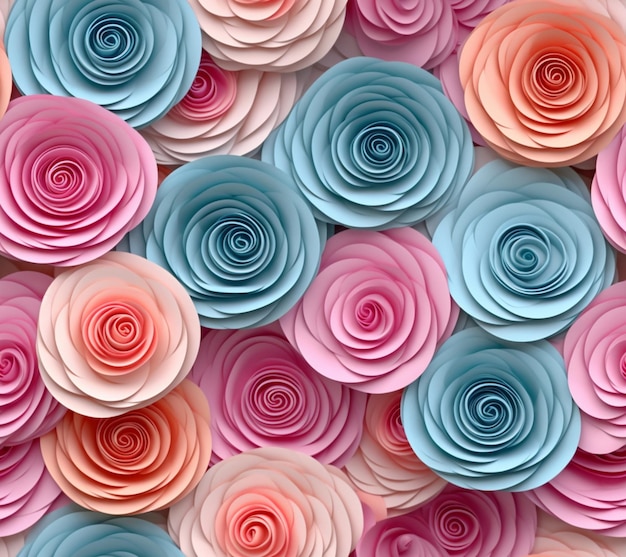 there are many paper flowers that are arranged together generative ai