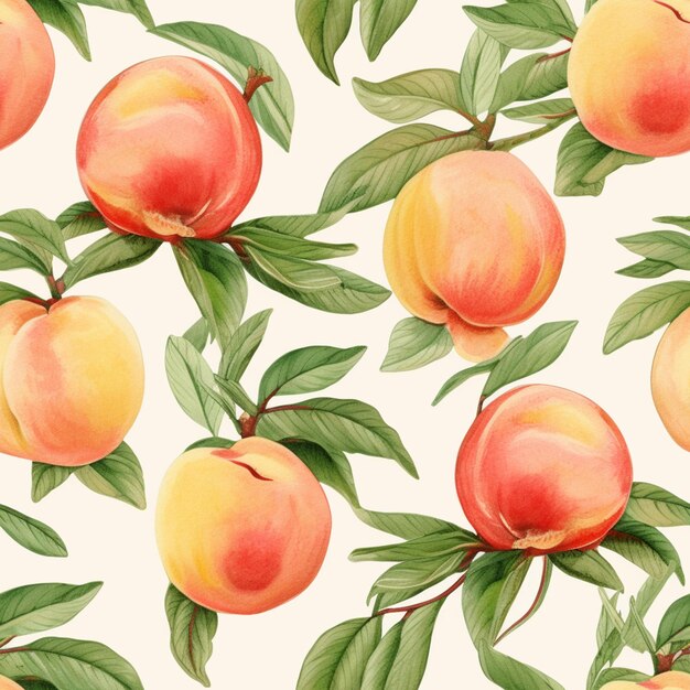 there are many peaches on the branch of a tree generative ai