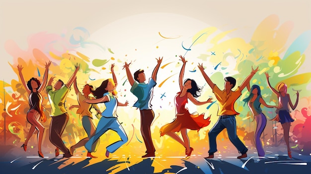 많은 사람들이 파티 생성 AI에서 춤을 추며 즐거운 시간을 보내고 있습니다.