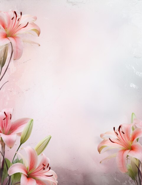 there are many pink flowers on a pink background with a white background generative ai