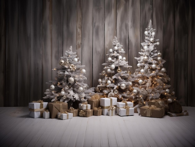 Photo there are many presents under the christmas tree on the floor generative ai