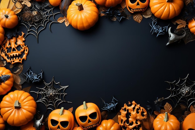 there are many pumpkins and other decorations arranged in a circle generative ai