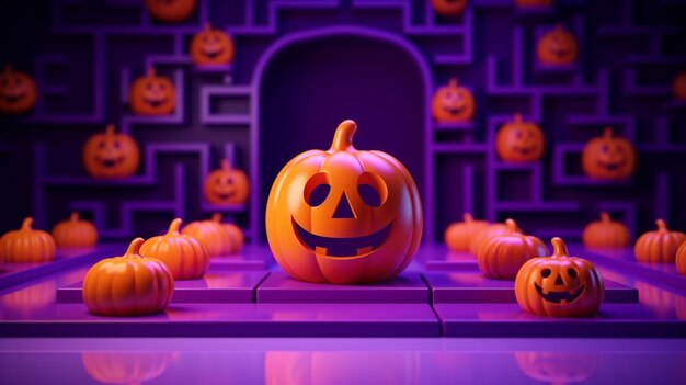 There are many pumpkins that are sitting on the floor generative ai