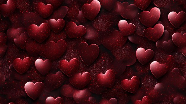 there are many red hearts that are all over the ground generative ai