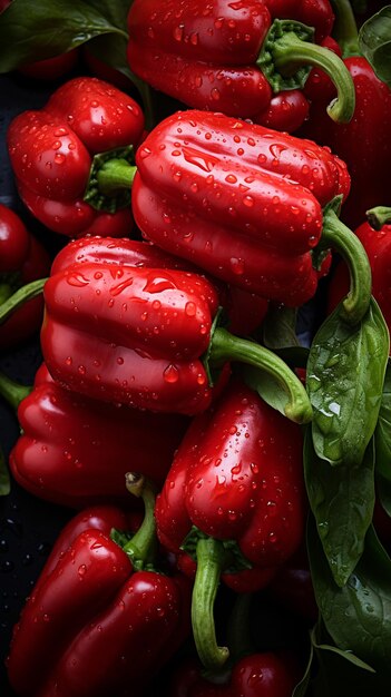 There are many red peppers that are on the table generative ai