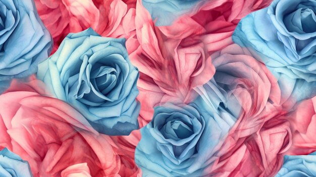there are many roses that are painted in different colors generative ai