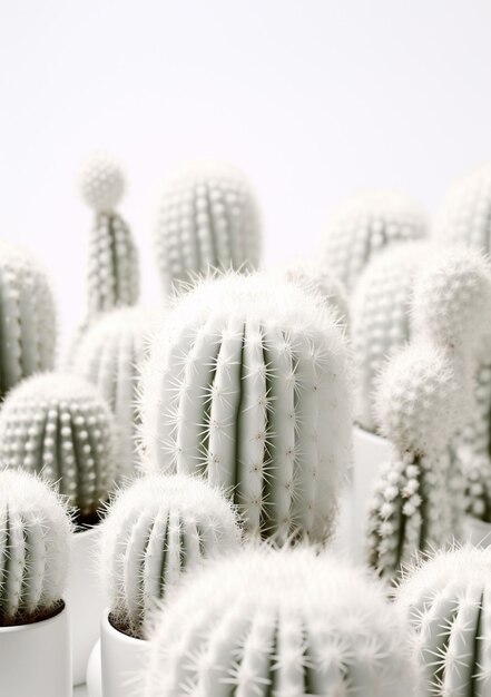 写真 小さなカクタスの植物が 白いポットに 置かれています