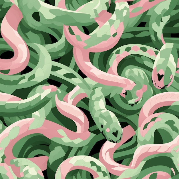 Есть много змей, которые все вместе в этом шаблоне генеративный ай