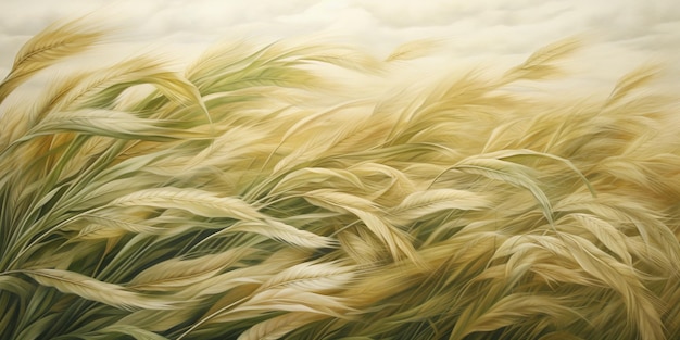 there are many tall grass that are blowing in the wind generative ai