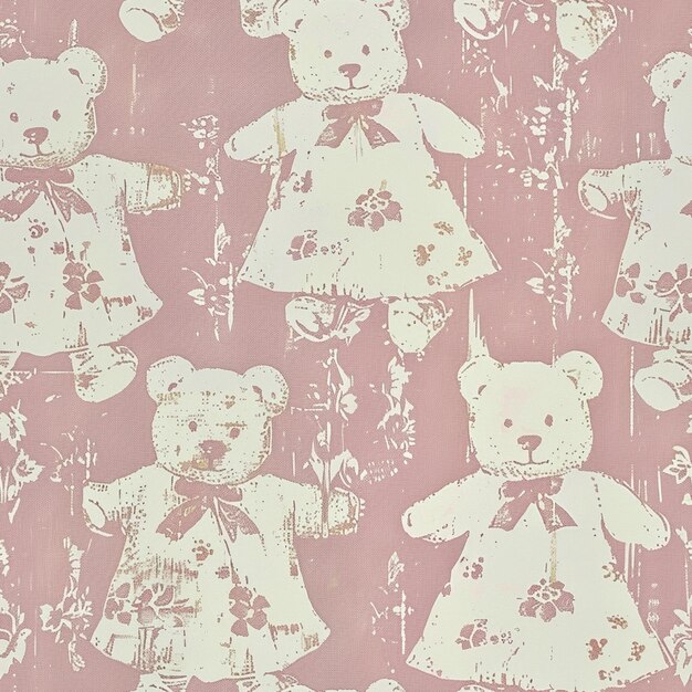 Photo there are many teddy bears that are all lined up together generative ai