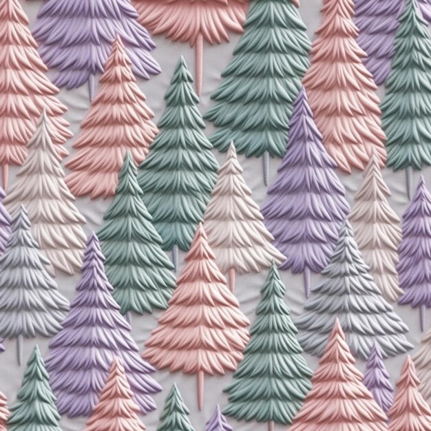 there are many trees that are made of fondant icing generative ai