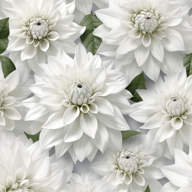 There are many white flowers that are on the table generative ai